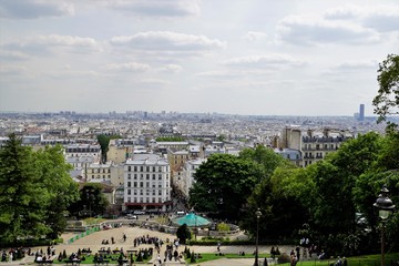 Fototapeta na wymiar Panoramic views of Paris from Hill Montmartre, France.