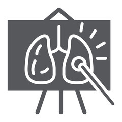 Anatomy lesson glyph icon, school and blackboard, anatomy class sign, vector graphics, a solid pattern on a white background.