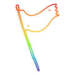 rainbow gradient line drawing cartoon waving flag