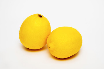 Raw and Fresh Lemon on iSolated White Background