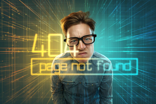Nerd erh&auml;lt 404 Fehler Benachrichtigung.
