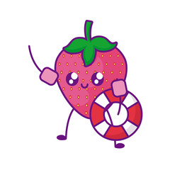 strawberry fruit with floats protection kawaii