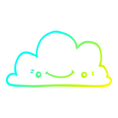 cold gradient line drawing cute cartoon cloud