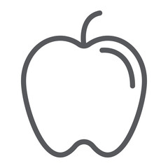 Apple line icon, food and vitamin, fruit sign, vector graphics, a linear pattern on a white background.
