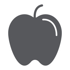 Apple glyph icon, food and vitamin, fruit sign, vector graphics, a solid pattern on a white background.