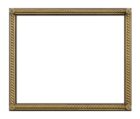 Fototapeta premium Golden frame for paintings, mirrors or photo isolated on white background