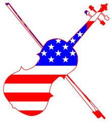 Stars And Stripes Fiddle Silhouette