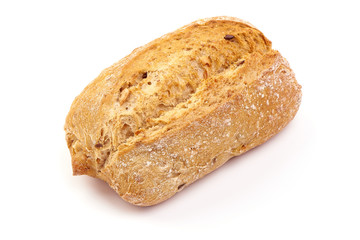 Fototapeta na wymiar Freshly baked crispy bread rolls, close-up, isolated on white background