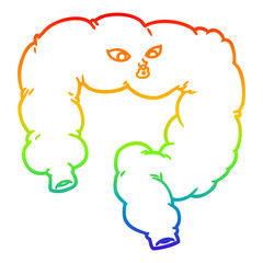 rainbow gradient line drawing cartoon colon