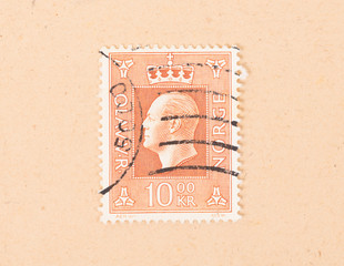 NORWAY - CIRCA 1980: A stamp printed in Norway shows the king, circa 1980