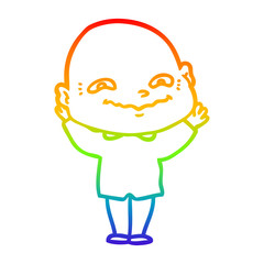rainbow gradient line drawing cartoon creepy guy