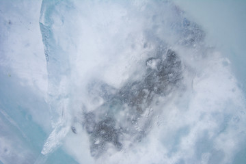 The texture of the ice. The frozen water.Winter background  