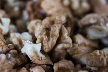 walnuts kernel on a gray wooden board
