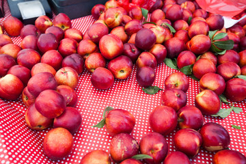 fresh nectarine on the local farmers market