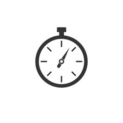 Timer, clock, time, icon. Vector illustration, flat design.