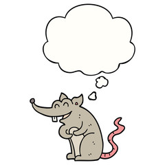 cartoon rat and thought bubble