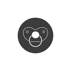 Baby pacifier icon. Vector illustration, flat design.