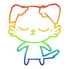 rainbow gradient line drawing cute cartoon dog