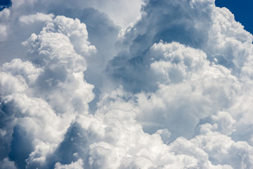 Detail of white clouds in the blue sky - Cumulonimbus