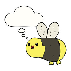 cartoon bee and thought bubble