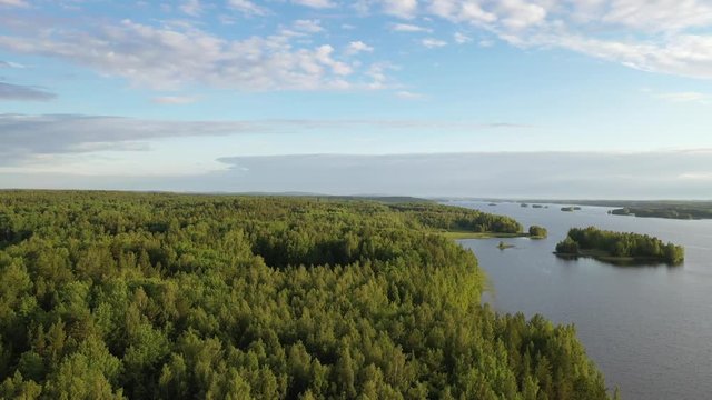 landscape with lake and clouds