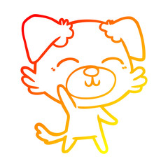 warm gradient line drawing cartoon dog