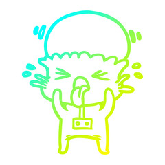 cold gradient line drawing weird cartoon alien
