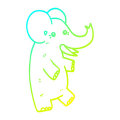 cold gradient line drawing cartoon elephant