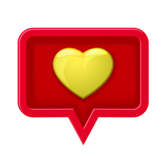 3D icon speech bubble with heart