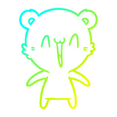 Obraz premium cold gradient line drawing happy polar bear cartoon