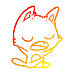 warm gradient line drawing talking cat cartoon