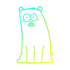 cold gradient line drawing cartoon surprised bear
