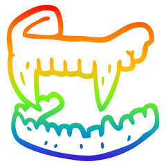 rainbow gradient line drawing cartoon vampire fangs