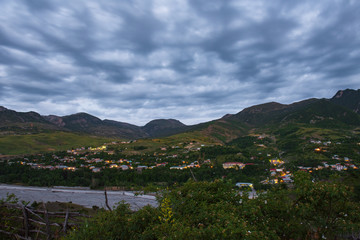 Fototapeta na wymiar Mountain village Lahij at evening time, Azerbaijan