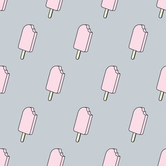 Seamless pattern with ice cream