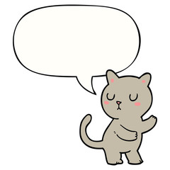 cartoon cat and speech bubble