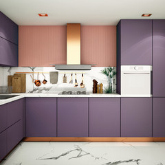 kitchen interior design in modern style,3d rendering,3d illustration