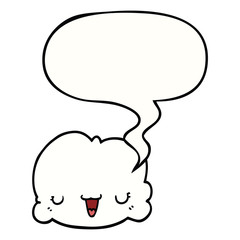cute cartoon cloud and speech bubble