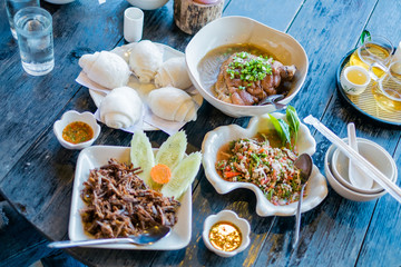 chinease food set on the table