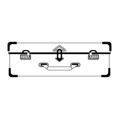 travel suitcase luggage frontview symbol in black and white