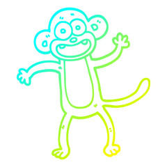 cold gradient line drawing cartoon crazy monkey