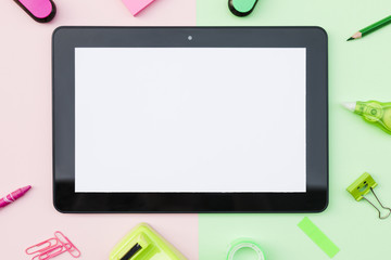 Cute stationery with tablet in center