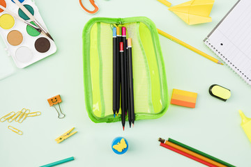 Stationery around pencil case