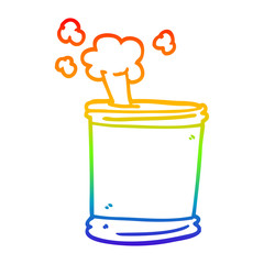 rainbow gradient line drawing cartoon can of beer