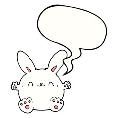 cute cartoon rabbit and speech bubble