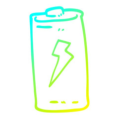 cold gradient line drawing cartoon battery