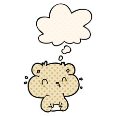 cartoon hamster and thought bubble in comic book style
