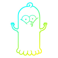 cold gradient line drawing cartoon ghost