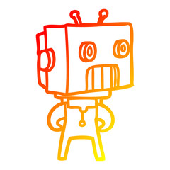 Naklejka premium warm gradient line drawing cartoon robot