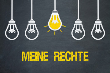 Meine Rechte / Tafel mit Glühbirnen